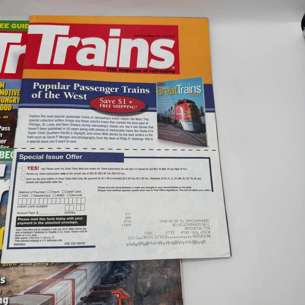 Trains Magazine Full Year 2016 Lot 12 Issues Railroading History Locomotive Rail